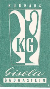 Austria Bad Gastein Kurhaus Gisela Vintage Luggage Label sk3553