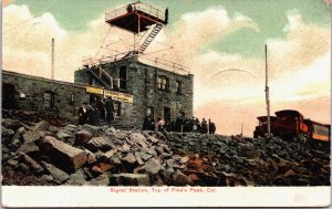 Signal Station Top of Pikes Peak Colorado Vintage Postcard C224