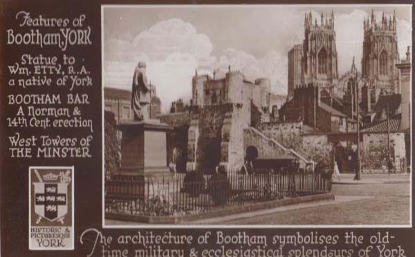 Yorkshire Bootham Bar Minster Norman History Statue Military Real Photo Postcard