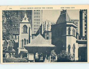 1940's BUILDINGS AT LITTLE CHURCH AROUND THE CORNER New York City NY A9065