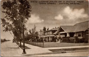 Postcard Looking South on D. Avenue from Tenth Street in Douglas, Arizona