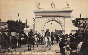 H61/ Toledo Ohio RPPC Postcard c1910 Wamba Parade Plaza Arch Horses 9