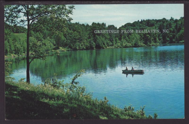 Rowboat,Greetings From Belhaven,NC Postcard