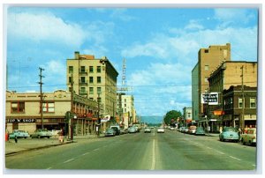 c1960 Looking West Broadway Exterior Building Missoula Montana Vintage Postcard