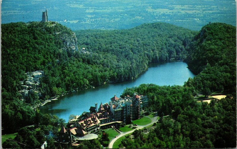 View Mohonk Air Lake Mountain House New York NY Postcard Cancel PM Clean WOB VTG 