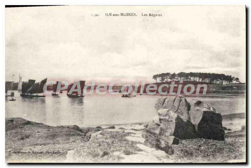 Old Postcard Ile Aux Moines Regates