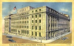 Baltimore, MD USA Post Office 1949 light postal marking on front