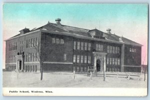 Wadena Minnesota MN Postcard Public School Exterior Building View 1910 Vintage