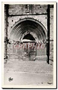 Bressuire Old Postcard DEtail the portal of & # 39eglise