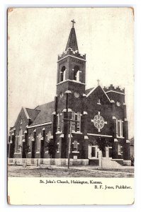 Postcard St. John's Church Hoisington Kansas