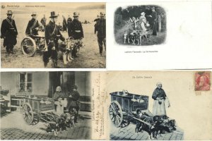 DOG CARTS BELGIUM with BETTER 51 Vintage Postcards Pre-1940 (L4315)