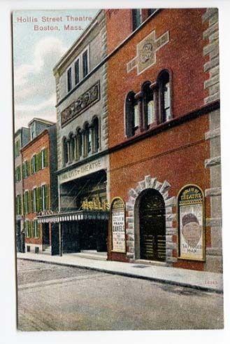 Boston MA Hollis Street Theatre Posters Street View Postcard