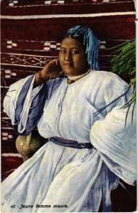 PC CPA MOROCCO, JEUNE FEMME MAURE, VINTAGE POSTCARD (b15367)