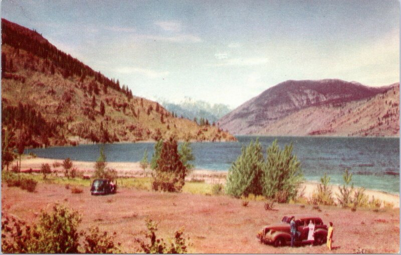 postcard Washington - Lake Chelan on Highway 97  - Union Oil 76 Tour the West