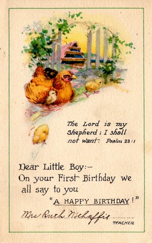Happy Birthday! - On your First Birthday - Little Boy - in 1921
