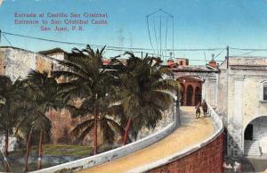 San Juan Puerto Rico Entrance to San Cristobal Castle Antique Postcard J45316