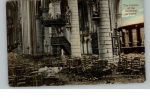 YPRES BELGIUM Outdoor Cathedral Interior c1910 Postcard
