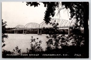 Chamberlain South Dakota Missouri River Bridge RPPC Postcard C27