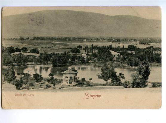 173095 TURKEY SMYRNE Baths of Diana Vintage postcard