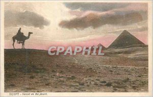 Postcard Ancient Egypt Sunset in the desert