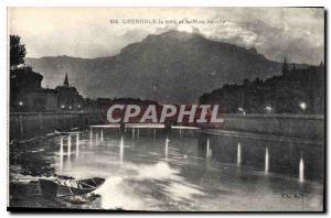 Old Postcard Grenoble night and Moucherette