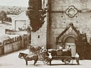 Paul Masson Champagne and Wine Cellars Saratoga, Ca. Horse Wagon w/ Men Barrels 