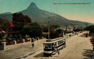 South Africa Main Road and Lion Head Sea Point Cape Town Vintage Postcard 08.60