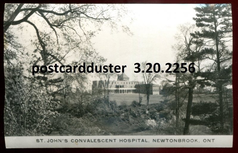 h1201 - NEWTONBROOK Ontario 1930s Toronto St.Johns Hospital. Real Photo Postcard