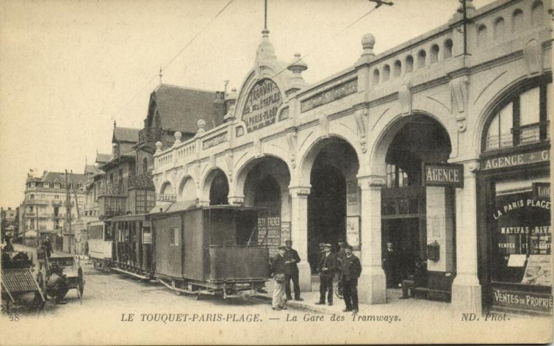 france, TOUQUET-PARIS-PLAGE (62), La Gare des Tramways, Tram Station (1920s)