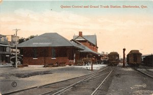 H84/ Canada Postcard c1910 Sherbrooke Quebec Railroad Depot 98