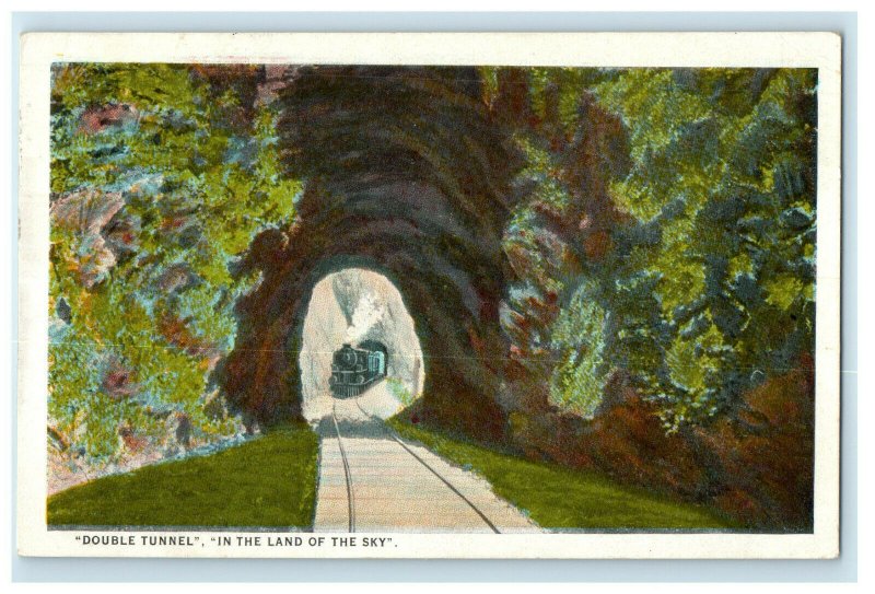 1925 Double Tunnel Land of The Sky Hendersonville North Carolina NC Postcard 