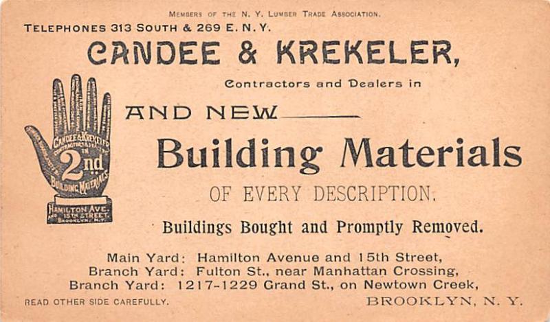 Candee & Krekeler Advertising Unused 