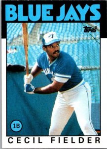 1986 Topps Baseball Card Cecil Fielder Toronto Blue Jays sk10749