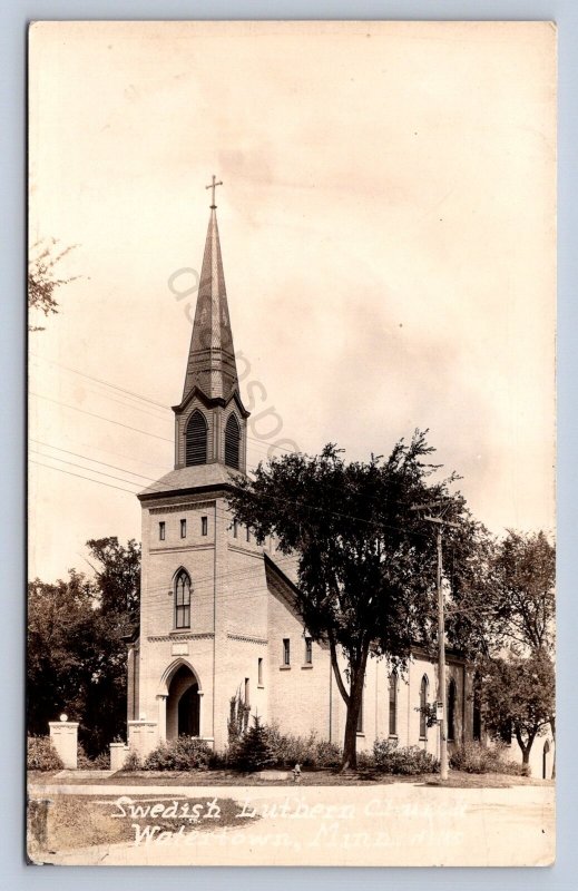 K4/ Watertown Minnesota RPPC Postcard c30s Swedish Lutheran Church 343