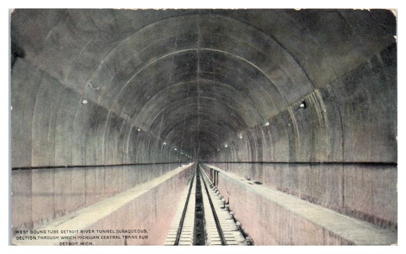 Michigan Central Train Tunnel under Detroit River, Detroit, MI Postcard