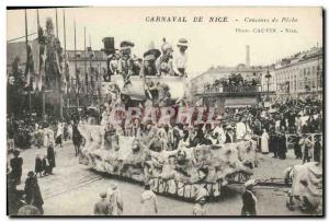 Postcard Old Fisherman Fishing Nice Carnival fishing contest