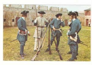 Soldiers, King's Bastion, Fortress Of Louisbourg, NS, Vintage Chrome Postcard