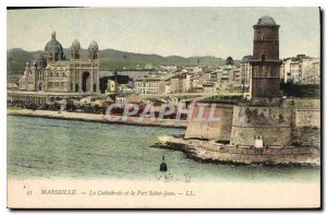 Postcard Old Marseille The Cathedral and Fort St. John