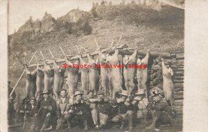 CO, Colorado Springs, Colorado, RPPC, Hunters Posing with Shotguns & Deer, 1907