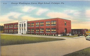 G78/ Culpeper Virginia Postcard Linen George Washington Carver High School