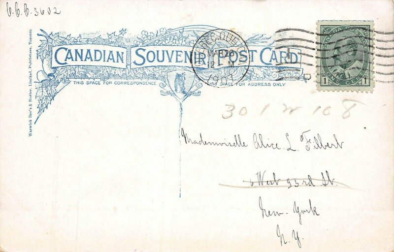 St. Louis Gate, Quebec City, Quebec, Canada, early postcard, used in 1907