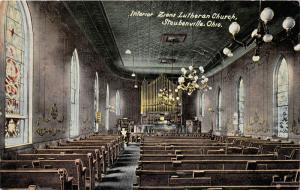 E74/ Steubenville Jefferson Co Ohio Postcard 1911 Zions Lutheran Church Interior