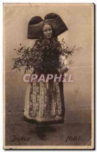 Old Postcard Merry Christmas Costume Folklore Alsace