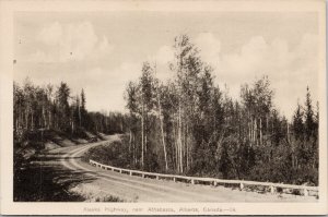 Athabasca Highway near Athabasca Alberta Unused Photogelatine Postcard E93