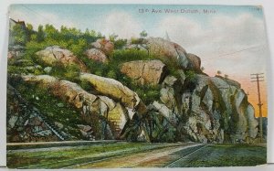 West Duluth Minnesota 13th Ave Railway Scene 1908 to Minneapolis Postcard L11