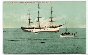 The Balboa Sailing Ship Sinaloa Launch Santa Cruz California 1910c postcard