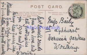 Genealogy Postcard - Baily, Lydhurst, Warwick Gardens, Worthing, Sussex  GL1889