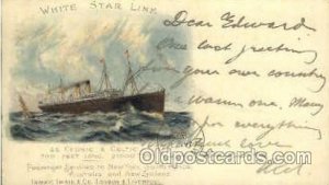 S.S. Cedric & Celtic Cunard White Star Line Ship 1906 crease right bottom cor...