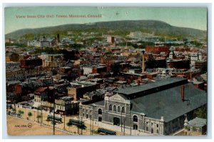 1917 View from City Hall Tower Montreal Canada Antique Posted Postcard