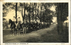 St. Saint Catharine Kentucky KY Horse Back Riding c1930 Postcard